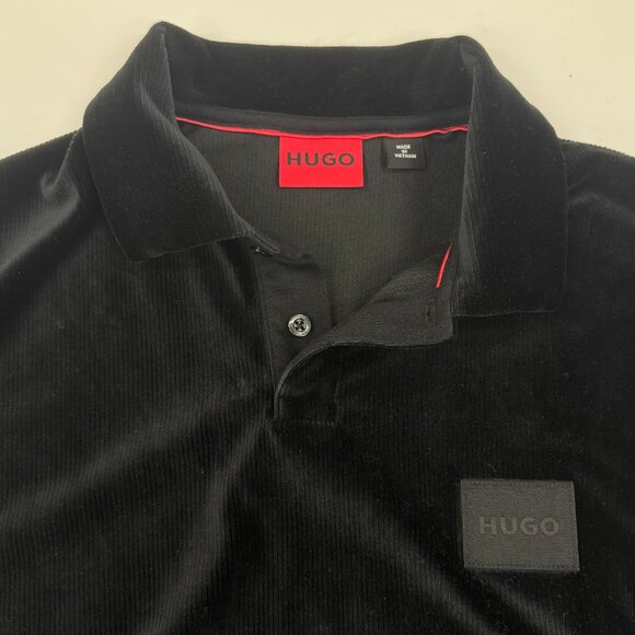 Hugo Boss Black Velour Polo Shirt - Picture 3 of 7